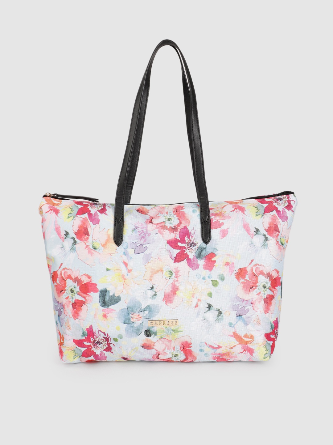 Caprese Blue Floral Printed Structured Shoulder Bag