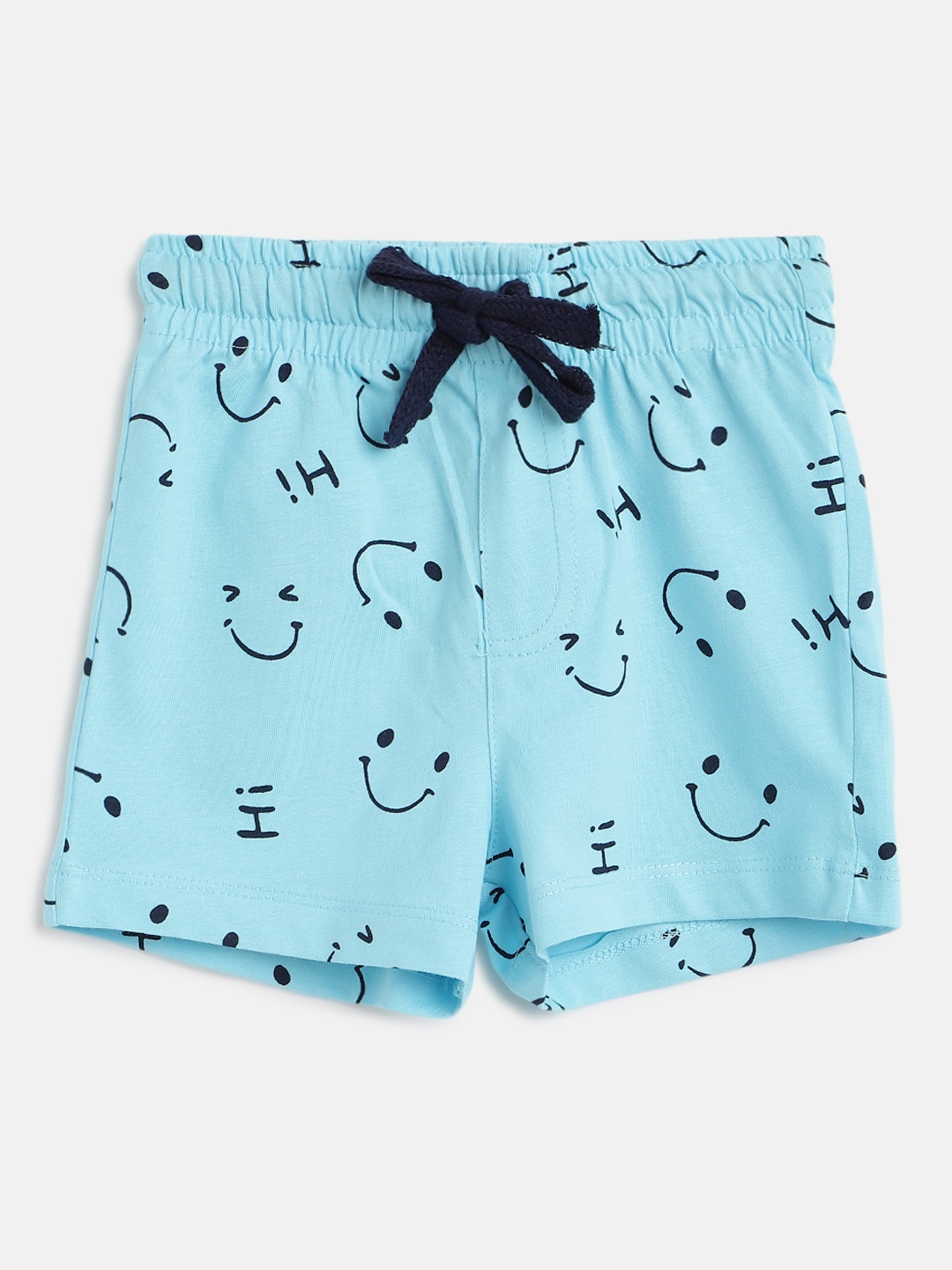 Civil Boys Turquoise Blue Pure Cotton Graphic Printed Shorts