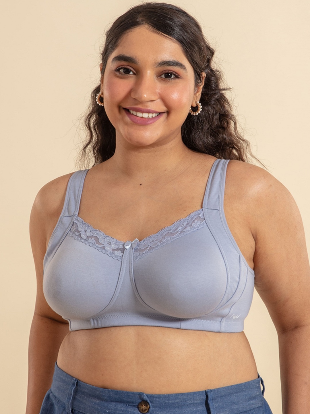 Nykd Women Everyday Super Support Non Padded Wireless Cotton Lace Bra (NYB190), Blue
Nykd Women Everyday Super Support Non Padded Wireless Cotton Lace Bra (NYB190), Blue
