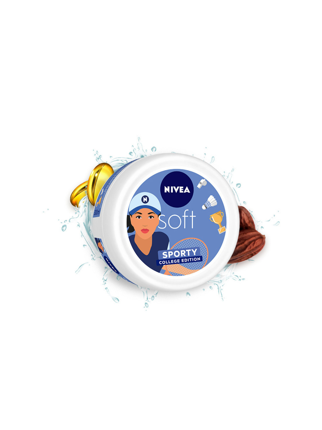 Nivea Soft Face & Body Non Sticky Moisturizer Cream 300 ml - Sporty College Edition, Blue
Nivea Soft Face & Body Non Sticky Moisturizer Cream 300 ml - Sporty College Edition, Blue