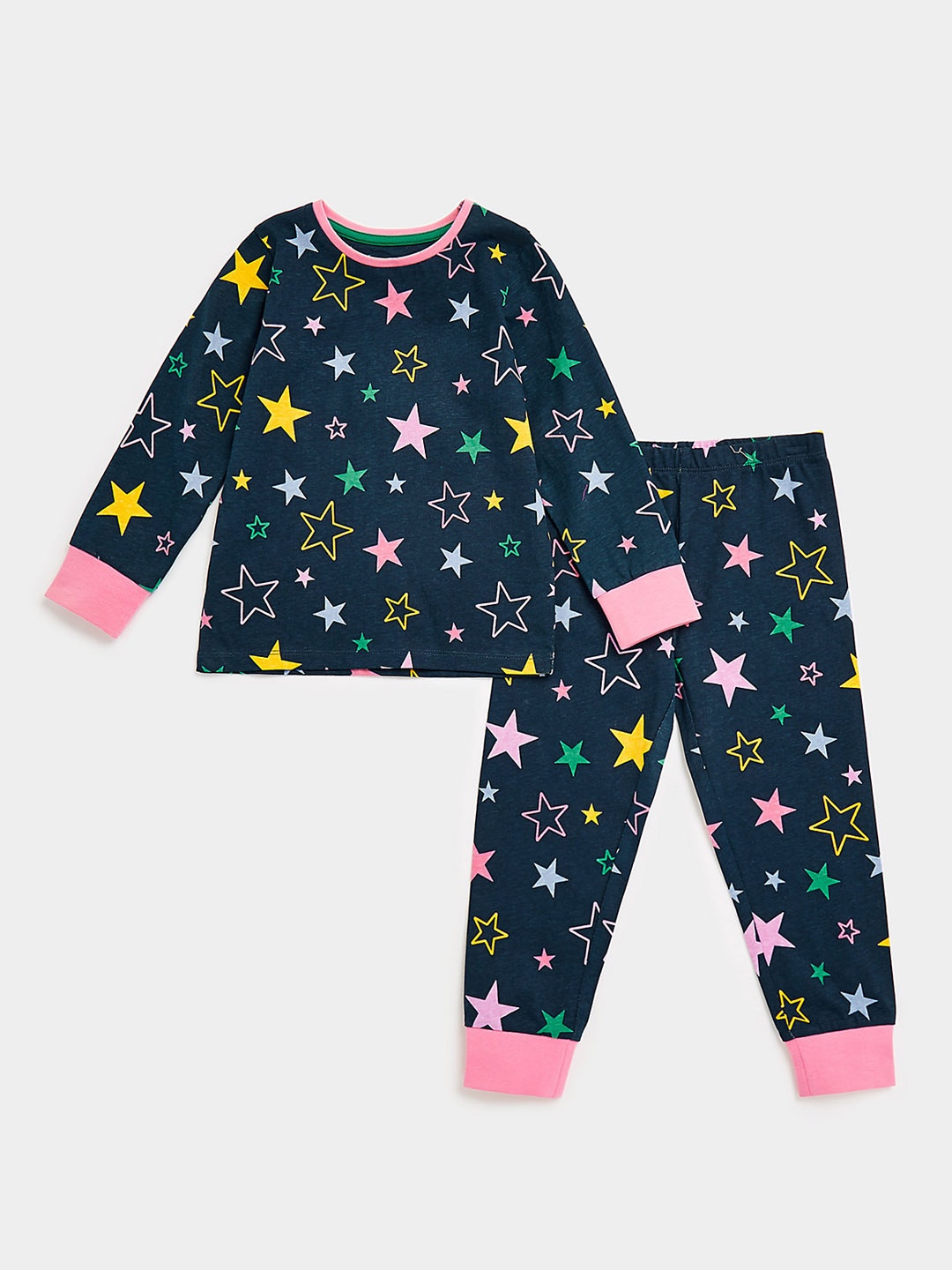 mothercare Girls Navy Blue & Pink Conversational Print Pure Cotton T-shirt with Joggers
mothercare Girls Navy Blue & Pink Conversational Print Pure Cotton T-shirt with Joggers