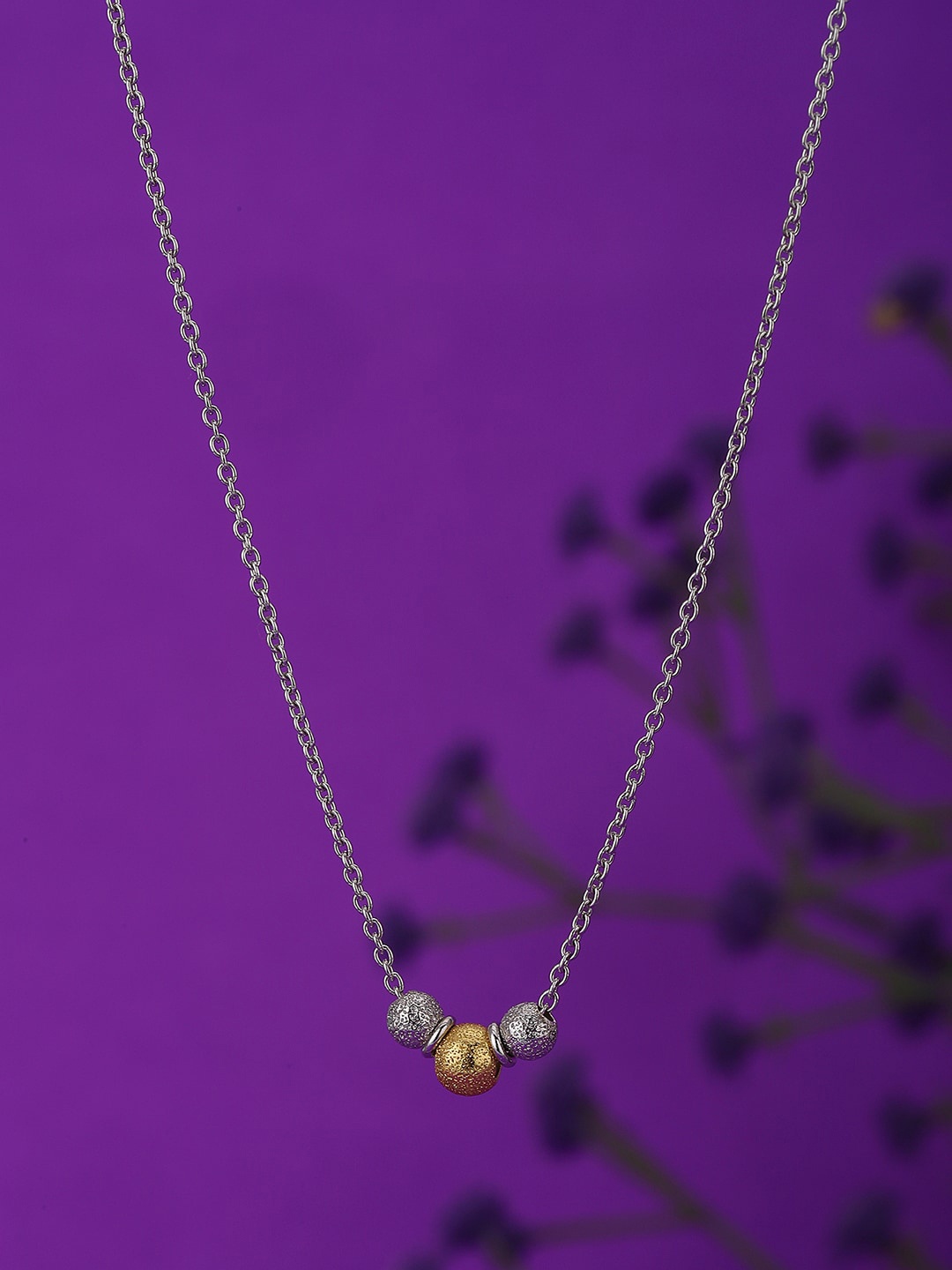 VANBELLE Silver-Toned & Gold-Toned Sterling Silver Rhodium-Plated Handcrafted Necklace
VANBELLE Silver-Toned & Gold-Toned Sterling Silver Rhodium-Plated Handcrafted Necklace