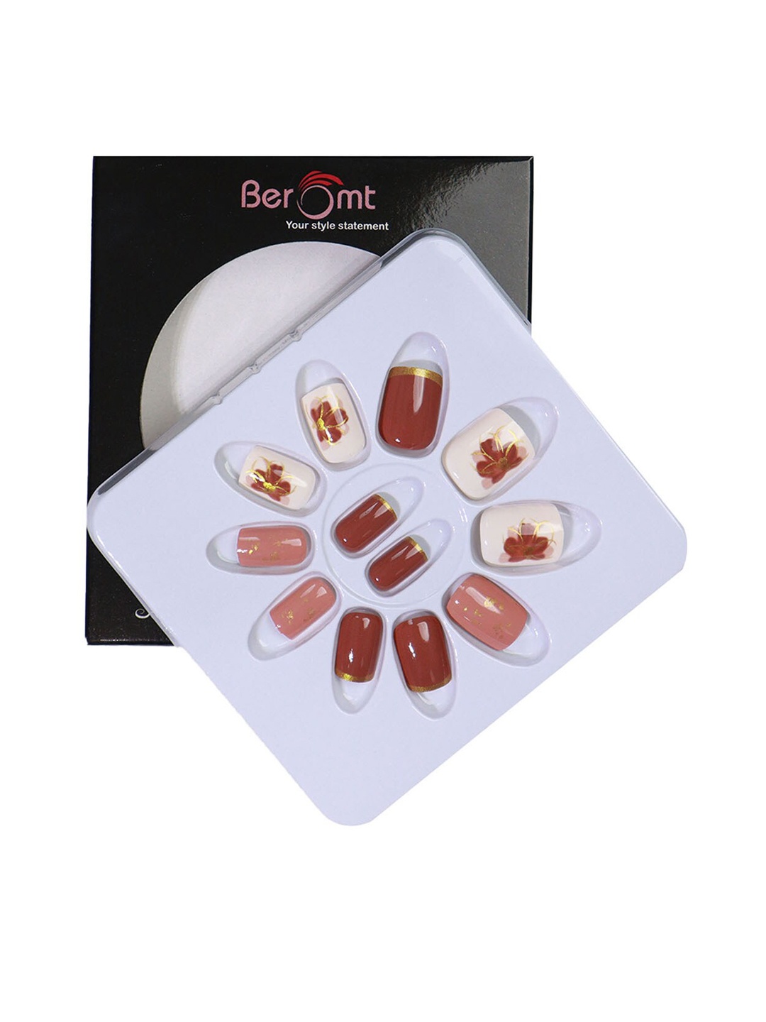BEROMT 12 Pcs Long-Lasting Reusable Lightweight Salon Finish Press on Nail Tips- Shade 175, Brown
BEROMT 12 Pcs Long-Lasting Reusable Lightweight Salon Finish Press on Nail Tips- Shade 175, Brown