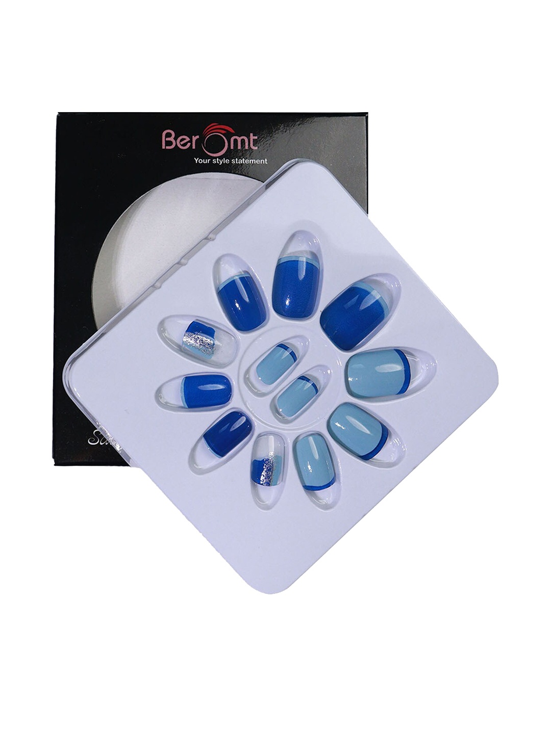 BEROMT 12 Pcs Long-Lasting Reusable Lightweight Salon Finish Press on Nail Tips- Shade 210, Blue
BEROMT 12 Pcs Long-Lasting Reusable Lightweight Salon Finish Press on Nail Tips- Shade 210, Blue