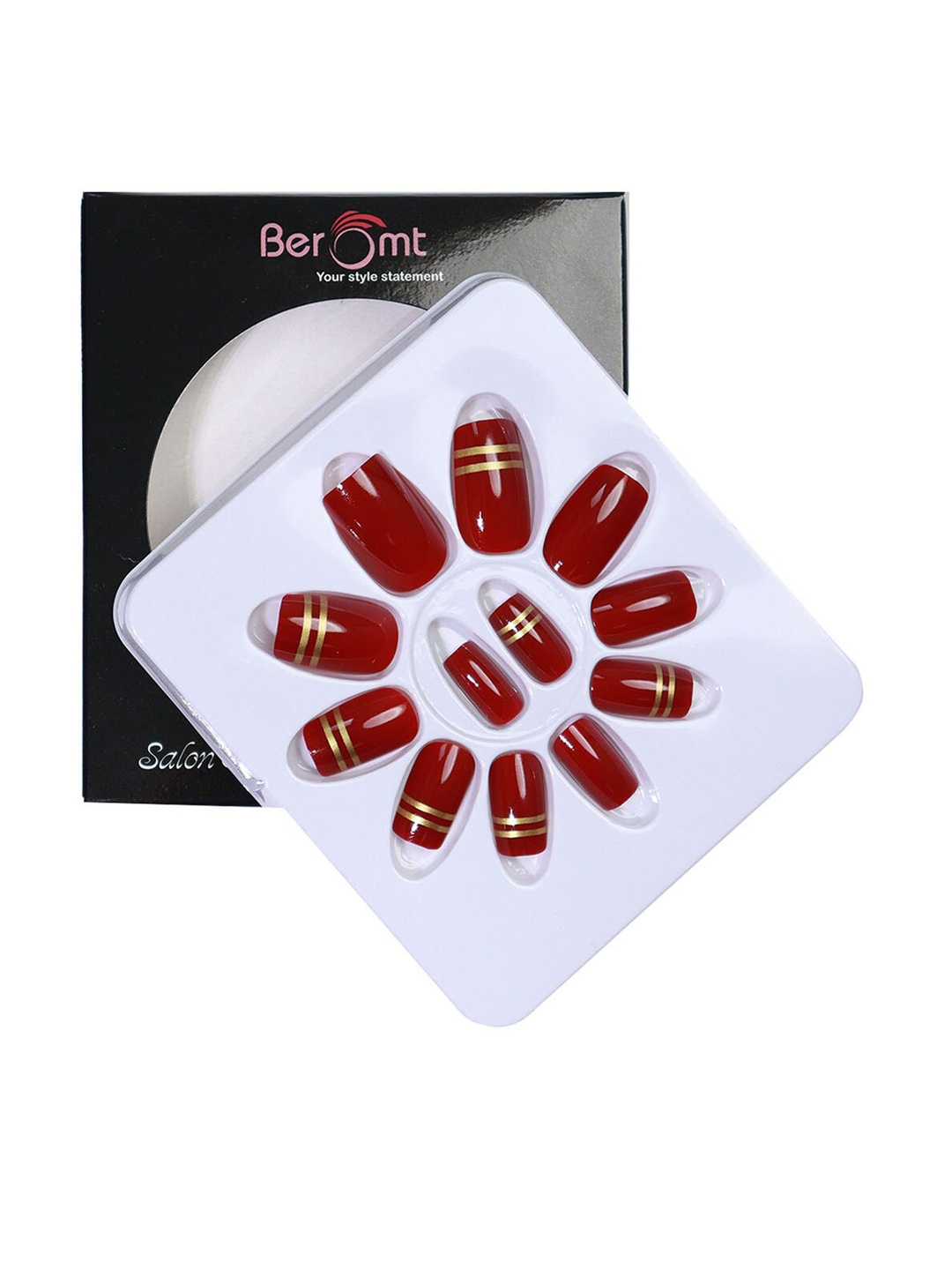BEROMT 12 Pcs Long-Lasting Reusable Lightweight Salon Finish Press on Nail Tips- Shade 159, Red
BEROMT 12 Pcs Long-Lasting Reusable Lightweight Salon Finish Press on Nail Tips- Shade 159, Red