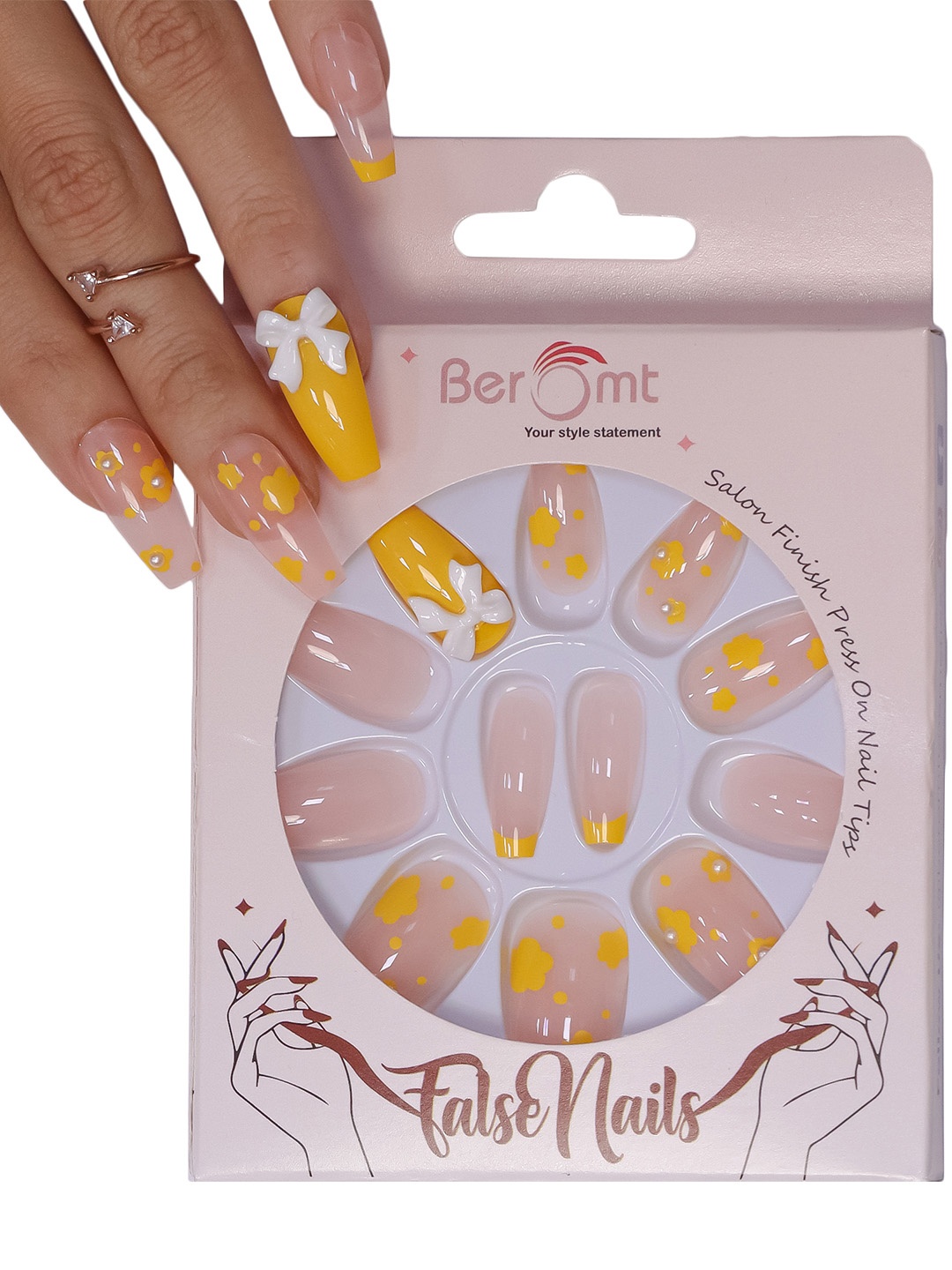 BEROMT 12 Pcs Long-Lasting Reusable Lightweight Salon Finish Press on Nail Tips- Shade 154, Pink
BEROMT 12 Pcs Long-Lasting Reusable Lightweight Salon Finish Press on Nail Tips- Shade 154, Pink