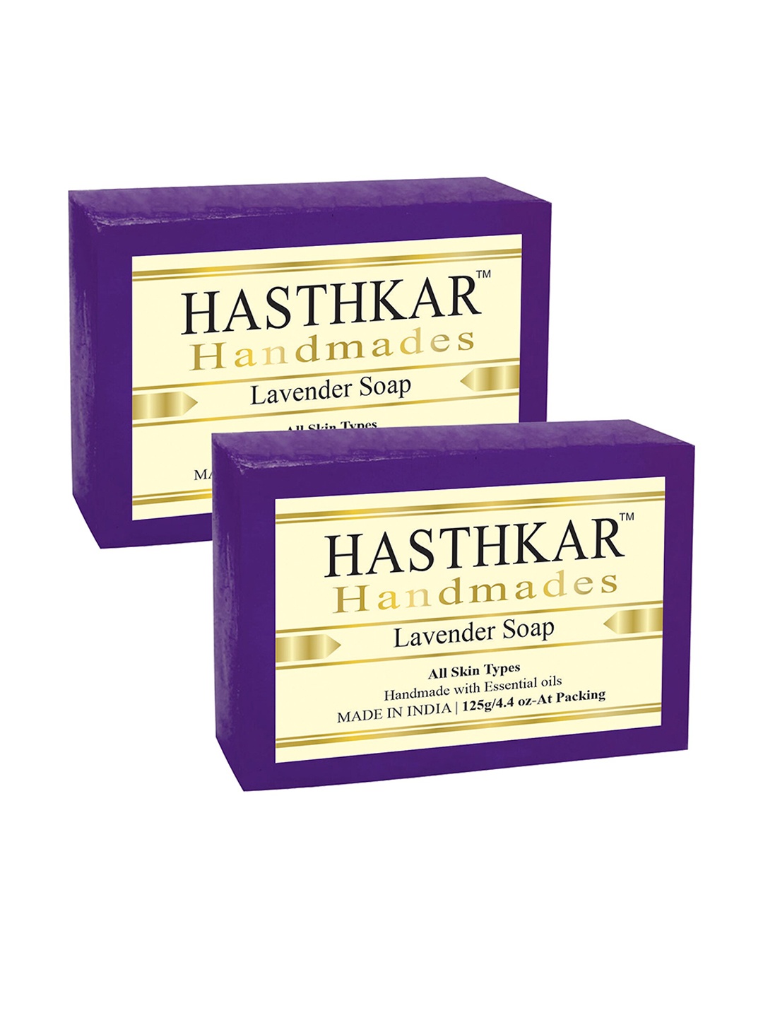 Hasthkar Handmades Set of 2 Lavender Soaps with Coconut Oil & Glycerin - 125g each, Purple
Hasthkar Handmades Set of 2 Lavender Soaps with Coconut Oil & Glycerin - 125g each, Purple