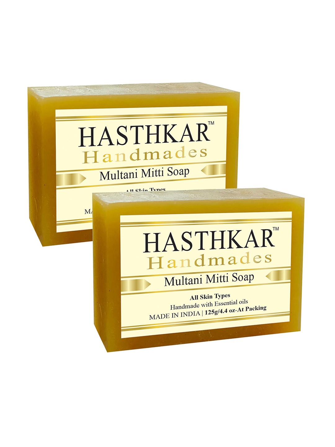 Hasthkar Set of 2 Multani Mitti Handmade Soaps for All Skin Types - 125 g Each, Brown
Hasthkar Set of 2 Multani Mitti Handmade Soaps for All Skin Types - 125 g Each, Brown