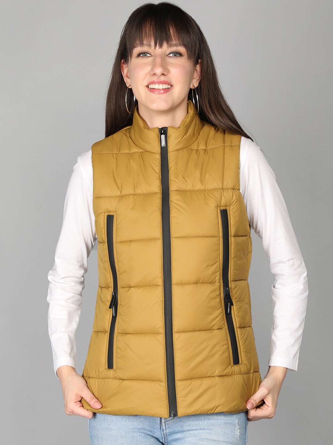 CHKOKKO Women Mustard honey gold Striped Lightweight Longline Outdoor Quilted Jacket
CHKOKKO Women Mustard honey gold Striped Lightweight Longline Outdoor Quilted Jacket