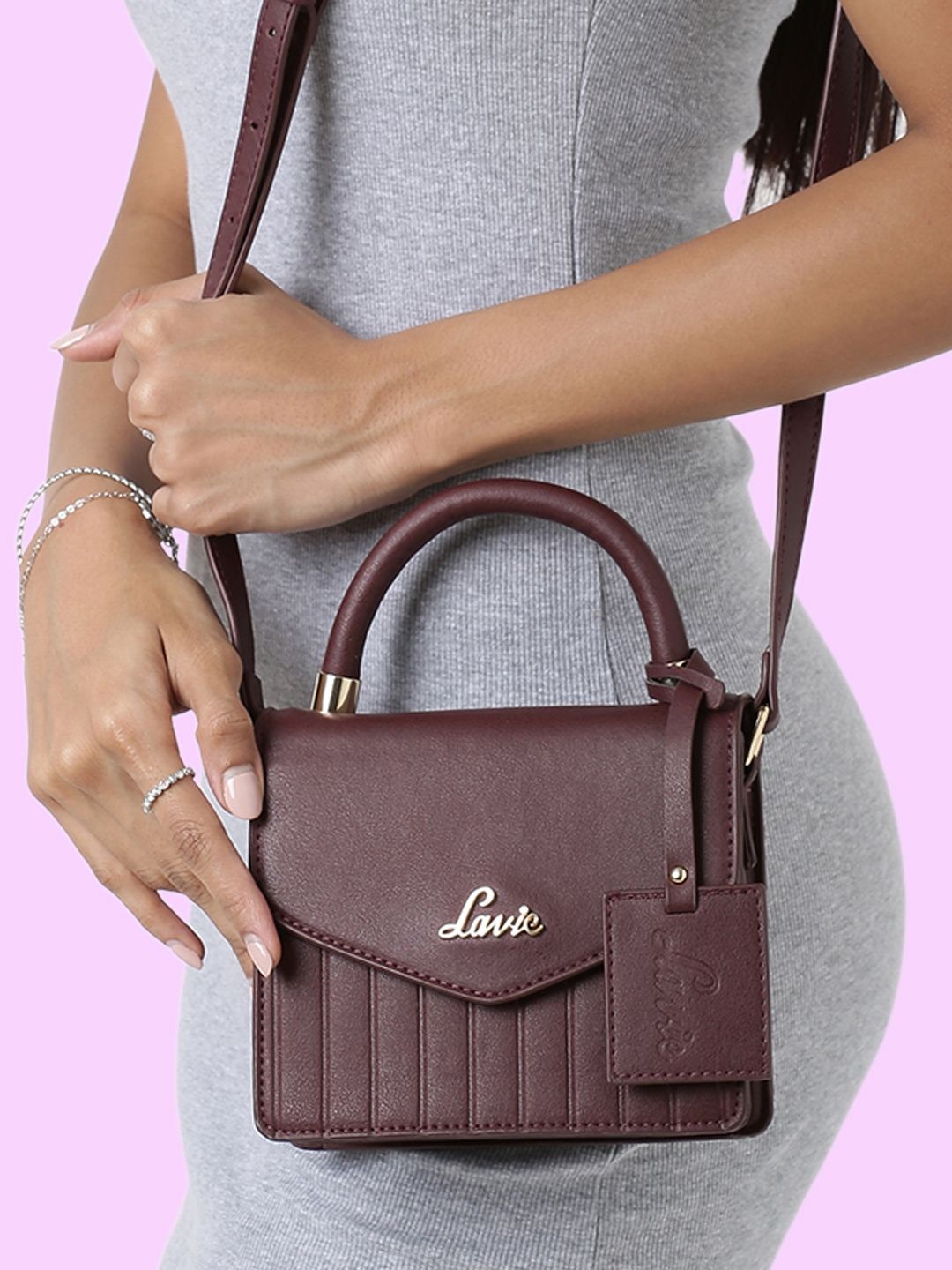 Lavie Aura Women Red Flap Satchel