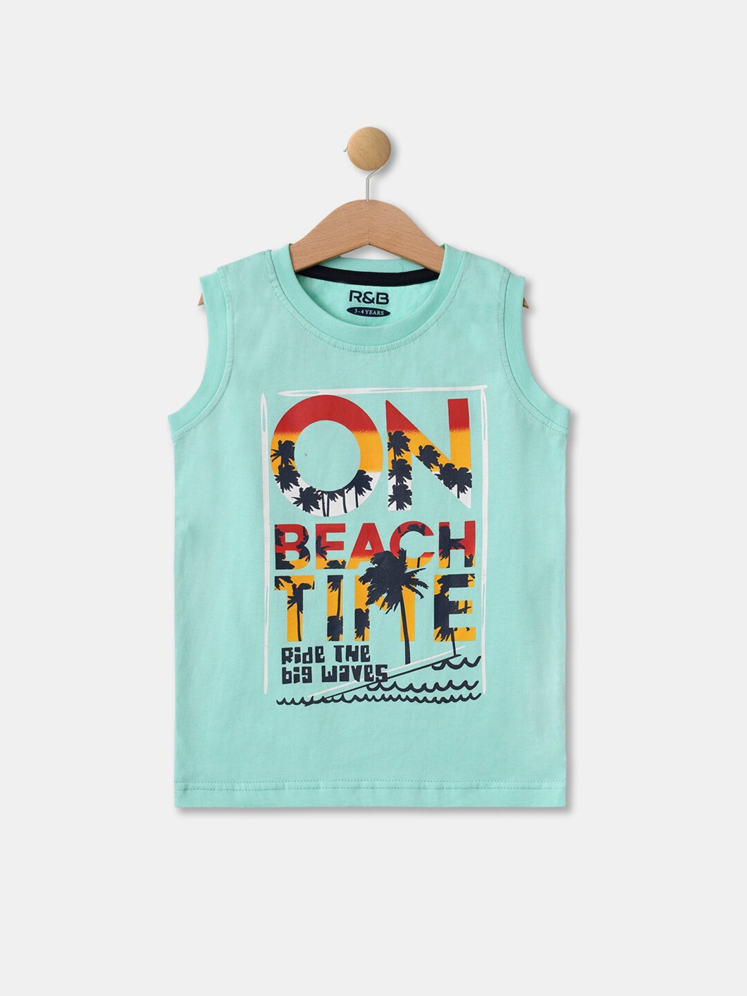 R&B Boys Green & blue tint Applique T-shirt