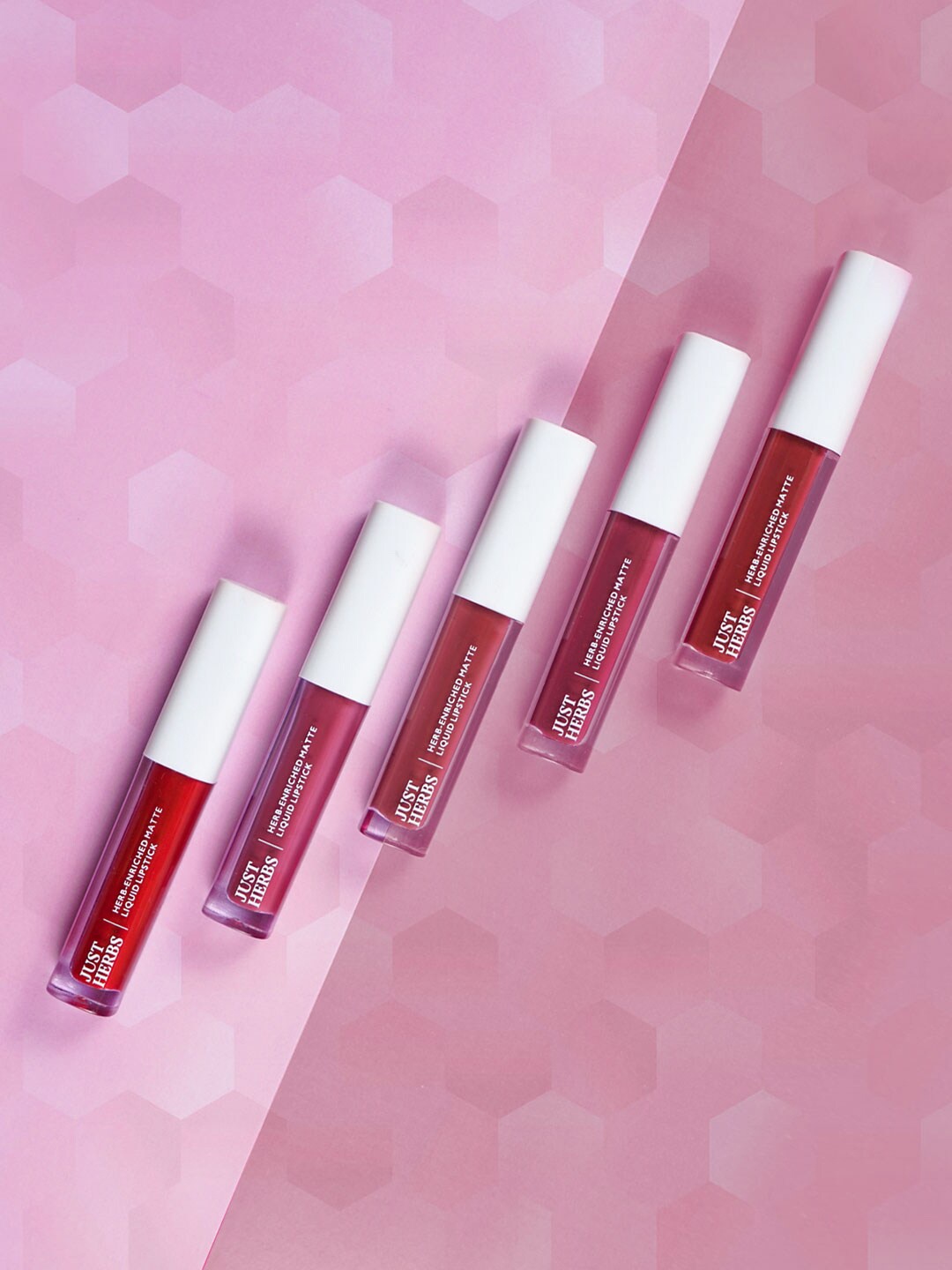 Just Herbs Set Of 5 Matte Liquid Lipstick With Sweet Almond Oil 10 ml - Deeps & Reds, Multi
Just Herbs Set Of 5 Matte Liquid Lipstick With Sweet Almond Oil 10 ml - Deeps & Reds, Multi