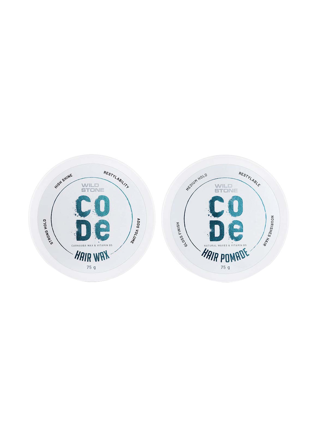Wild stone Men Set of Code Strong Hold Hair Wax & Medium Hold Hair Pomade - 75 g Each, White
Wild stone Men Set of Code Strong Hold Hair Wax & Medium Hold Hair Pomade - 75 g Each, White