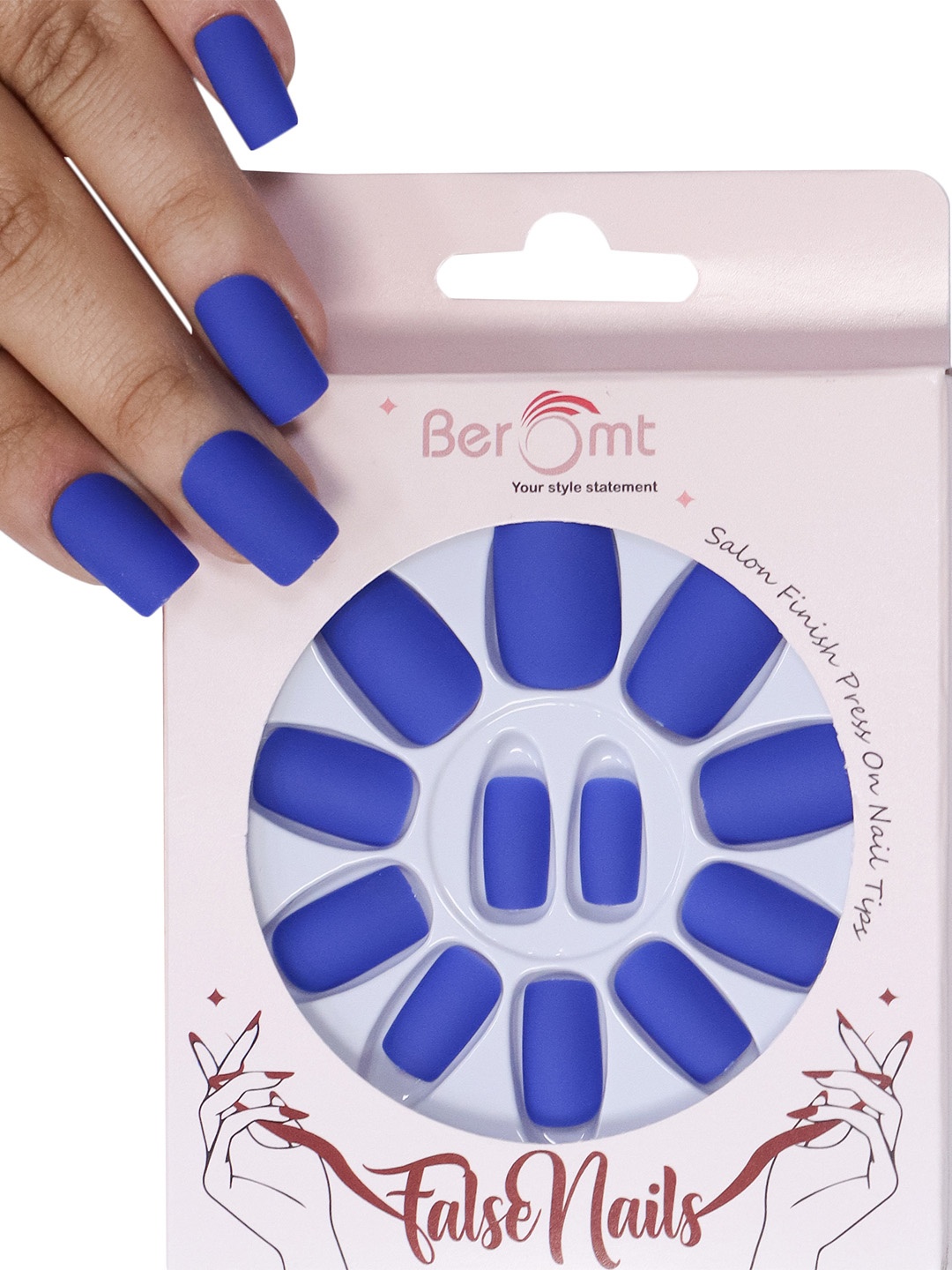 BEROMT 12 Pcs Long-Lasting Reusable Lightweight Salon Finish Press on Nail Tips-420, Blue
BEROMT 12 Pcs Long-Lasting Reusable Lightweight Salon Finish Press on Nail Tips-420, Blue
