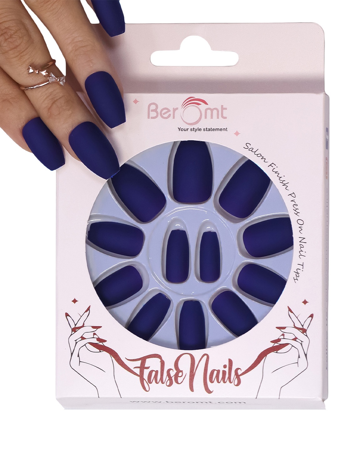 BEROMT 12 Pcs Long-Lasting Reusable Lightweight Salon Finish Press on Nail Tips-411, Navy blue
BEROMT 12 Pcs Long-Lasting Reusable Lightweight Salon Finish Press on Nail Tips-411, Navy blue