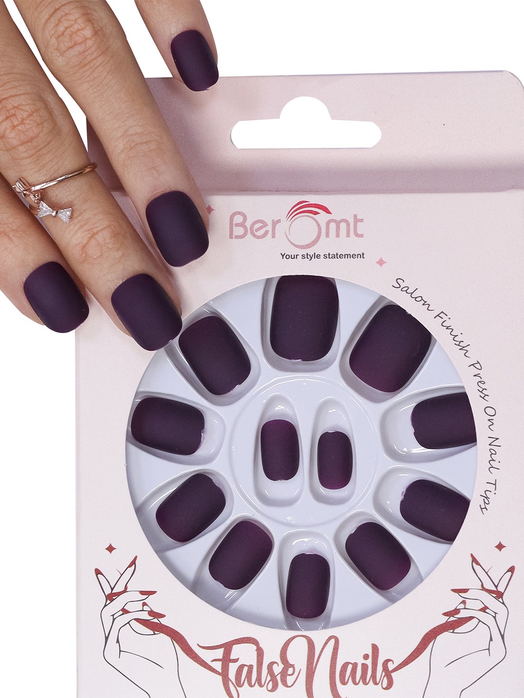 BEROMT 12 Pcs Long-Lasting Premium Matte Salon Finish Press On Nails - Shade 510, Purple
BEROMT 12 Pcs Long-Lasting Premium Matte Salon Finish Press On Nails - Shade 510, Purple