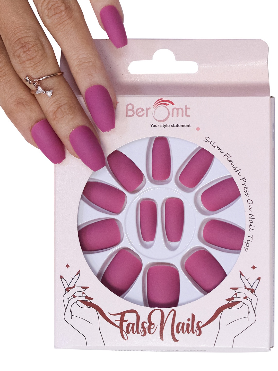BEROMT 12 Pcs Long-Lasting Premium Matte Salon Finish Press On Nails - Shade 464, Pink
BEROMT 12 Pcs Long-Lasting Premium Matte Salon Finish Press On Nails - Shade 464, Pink