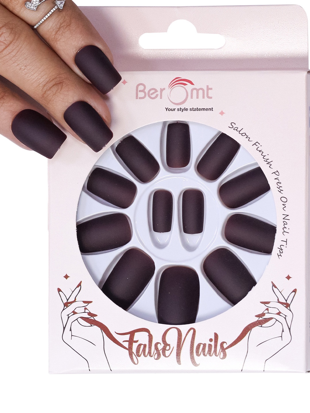 BEROMT 12 Pcs Long-Lasting Premium Matte Salon Finish Press On Nails - Shade 437, Brown
BEROMT 12 Pcs Long-Lasting Premium Matte Salon Finish Press On Nails - Shade 437, Brown