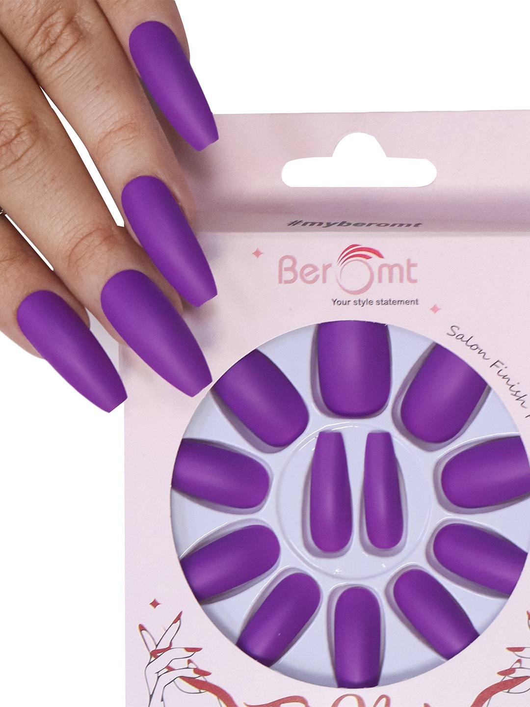 BEROMT 12 Pcs Long-Lasting Reusable Lightweight Salon Finish Press on Nail Tips-415, Lavender
BEROMT 12 Pcs Long-Lasting Reusable Lightweight Salon Finish Press on Nail Tips-415, Lavender