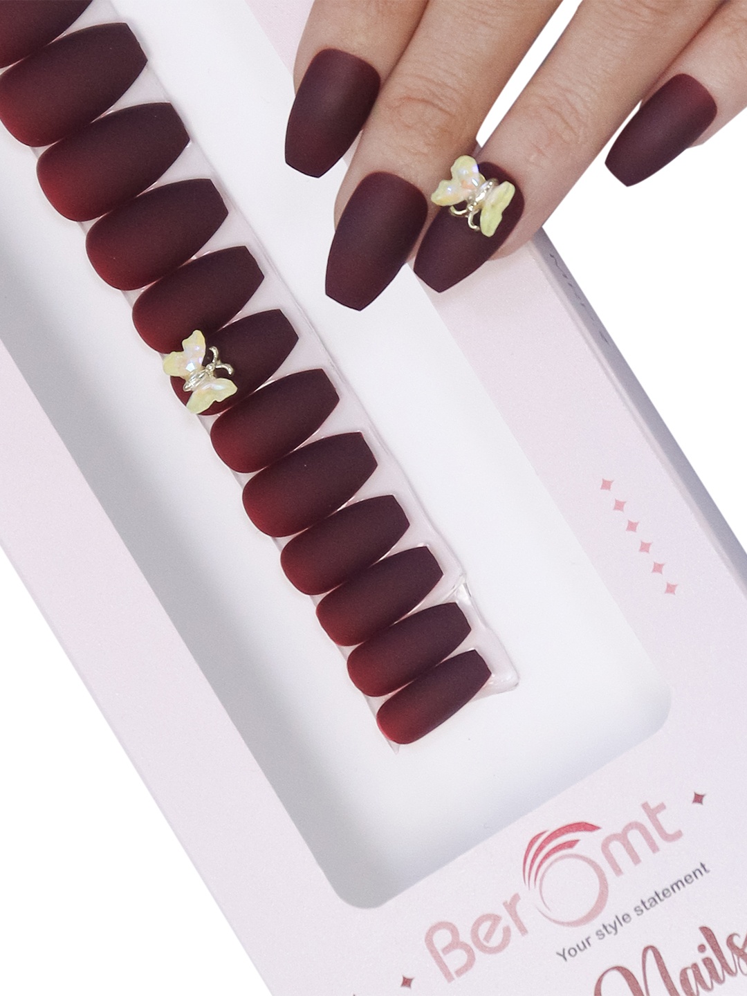 BEROMT 12 Pcs Long-Lasting Reusable Lightweight Salon Finish Press on Nail Tips - 04, Coffee brown
BEROMT 12 Pcs Long-Lasting Reusable Lightweight Salon Finish Press on Nail Tips - 04, Coffee brown
