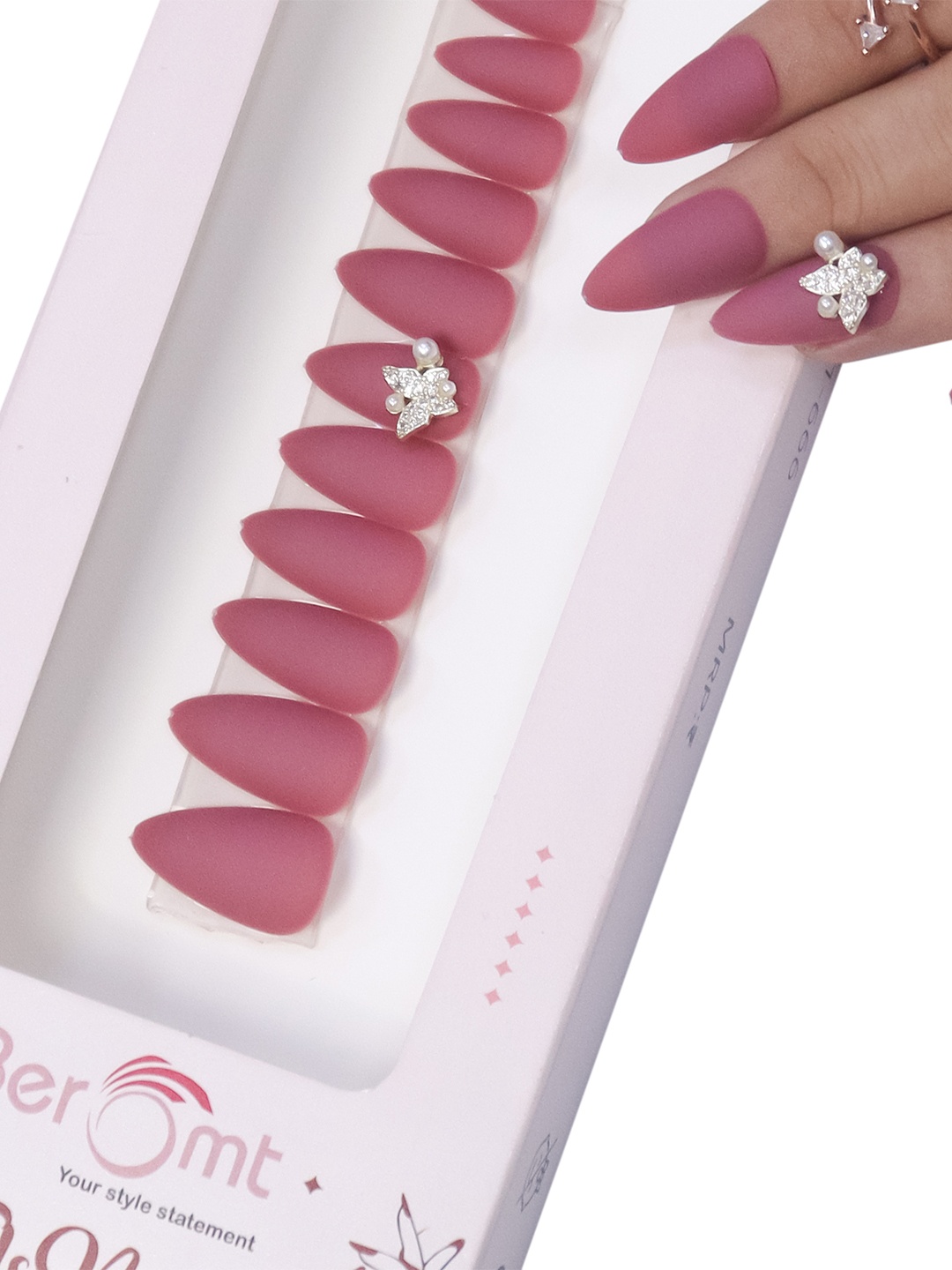 BEROMT Salon Finish Butterfly Charm Press-On False Nail Tips Kit - Shade BFNC24BFC, Maroon
BEROMT Salon Finish Butterfly Charm Press-On False Nail Tips Kit - Shade BFNC24BFC, Maroon