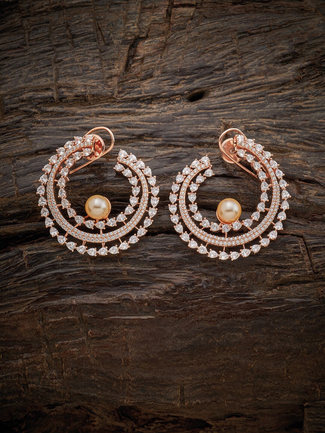 Kushal's Fashion Jewellery White Circular Studs Earrings