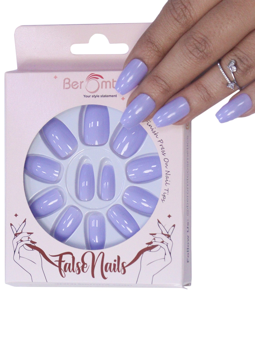 BEROMT 12 Pcs Long-Lasting Reusable Premium Glossy Salon Finish Press on Nails - Shade 321, Blue
BEROMT 12 Pcs Long-Lasting Reusable Premium Glossy Salon Finish Press on Nails - Shade 321, Blue