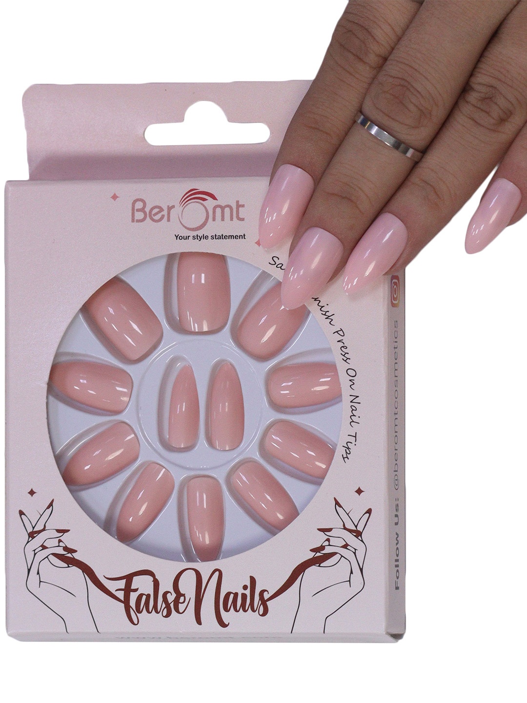 BEROMT 12 Pcs Long-Lasting Reusable Lightweight Salon Finish Press on Nail Tips - 336, Pink
BEROMT 12 Pcs Long-Lasting Reusable Lightweight Salon Finish Press on Nail Tips - 336, Pink