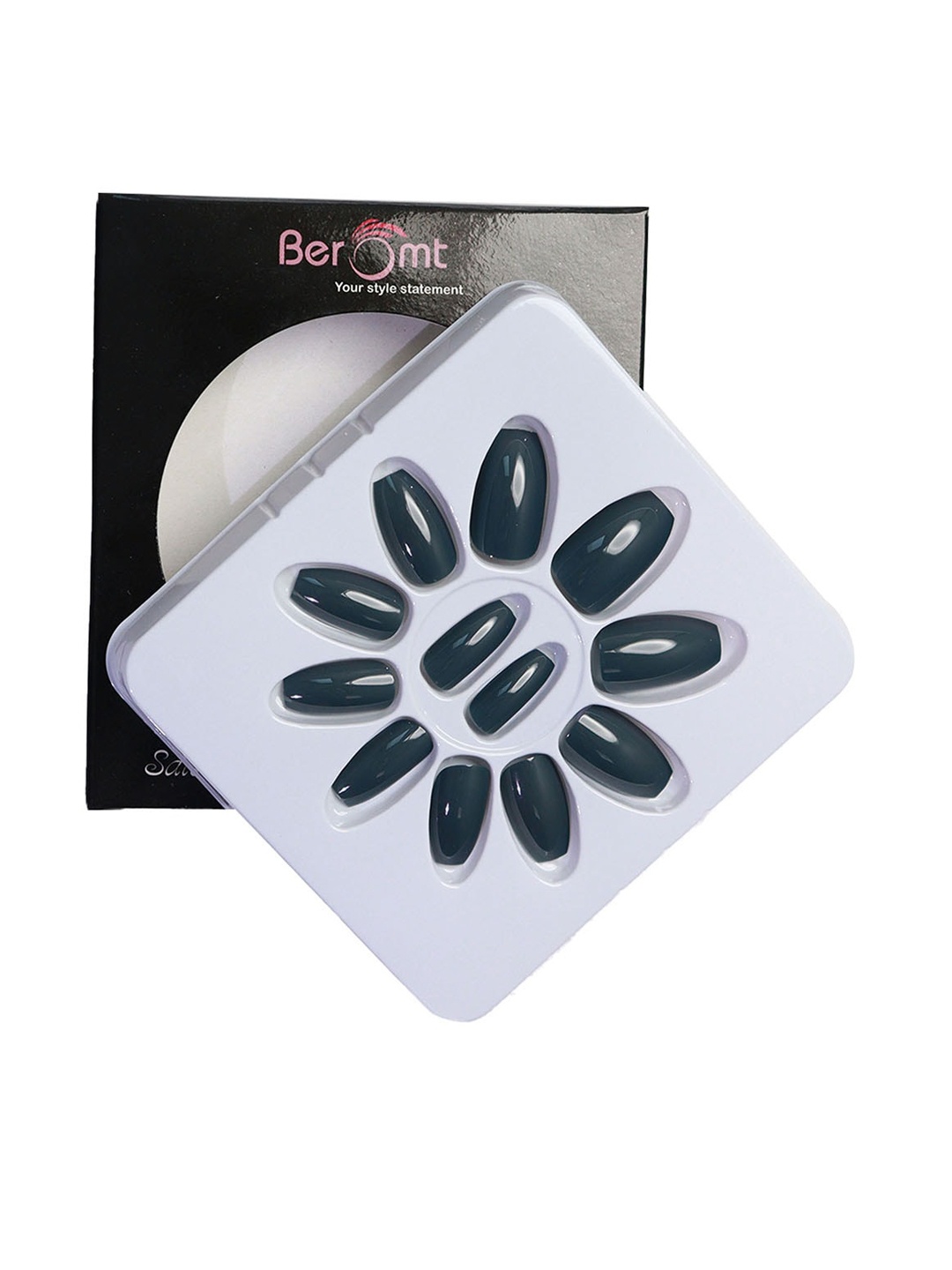 BEROMT Salon Finish Premium Glossy Press-On False Nail Tips Kit - Shade 377, Charcoal
BEROMT Salon Finish Premium Glossy Press-On False Nail Tips Kit - Shade 377, Charcoal