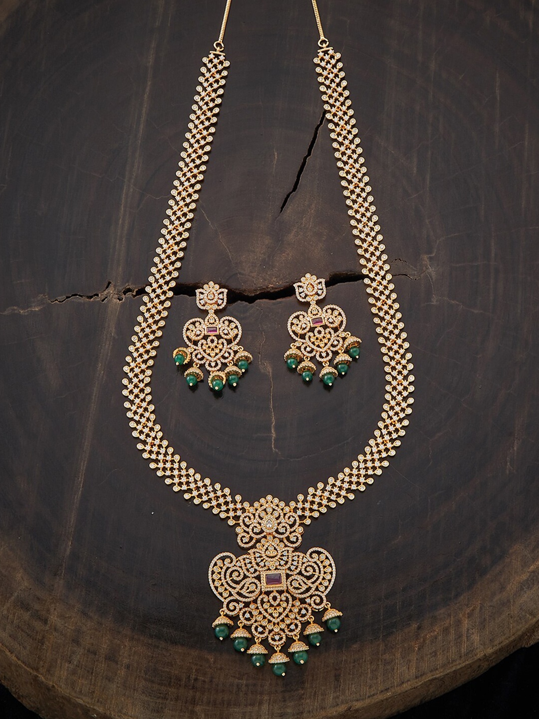 Kushal's Fashion Jewellery Gold-Plated Red & Green Cubic Zirconia Studded Jewellery Set
Kushal's Fashion Jewellery Gold-Plated Red & Green Cubic Zirconia Studded Jewellery Set