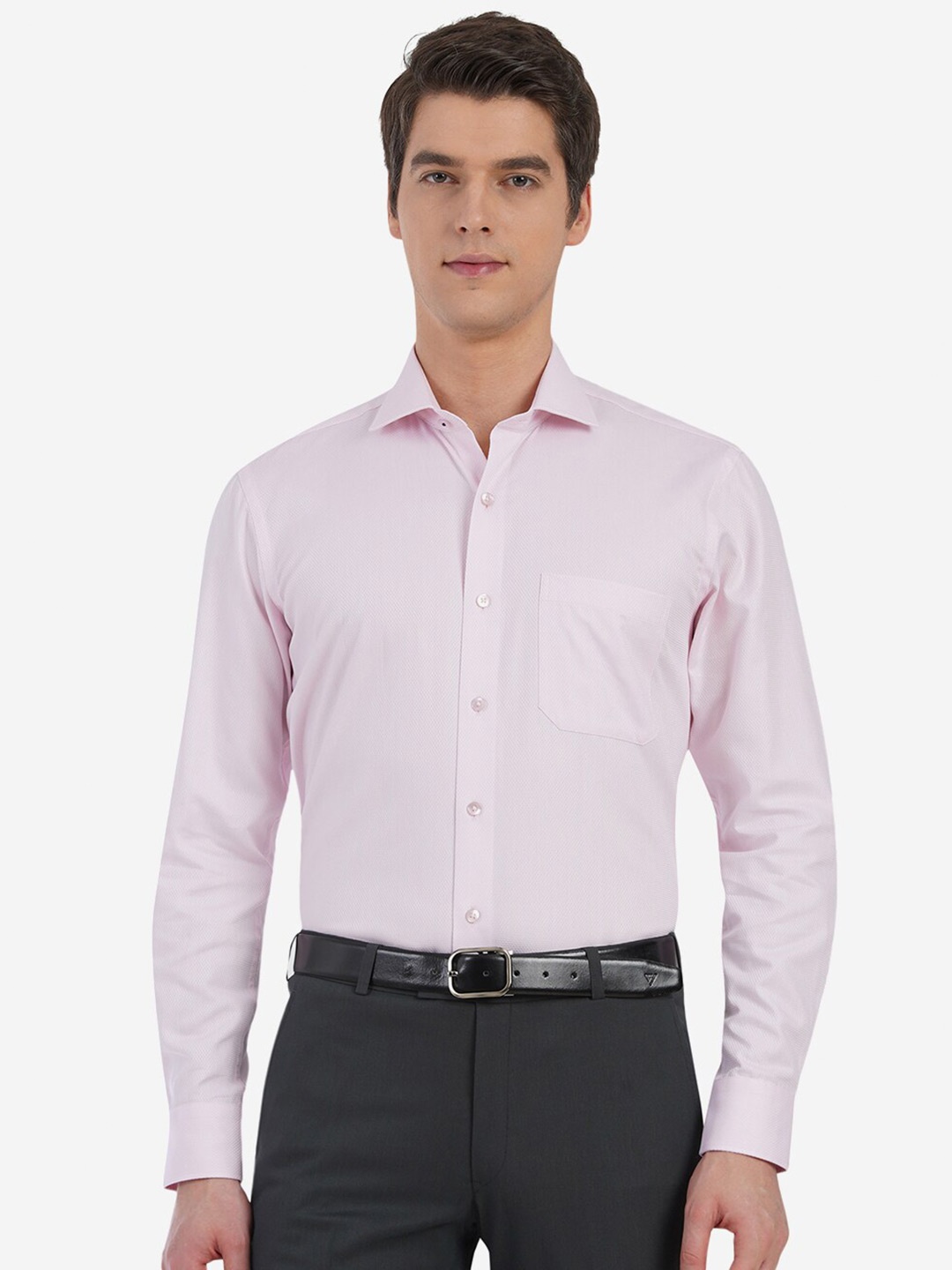 METAL Men Pink Custom Slim Fit Casual Shirt