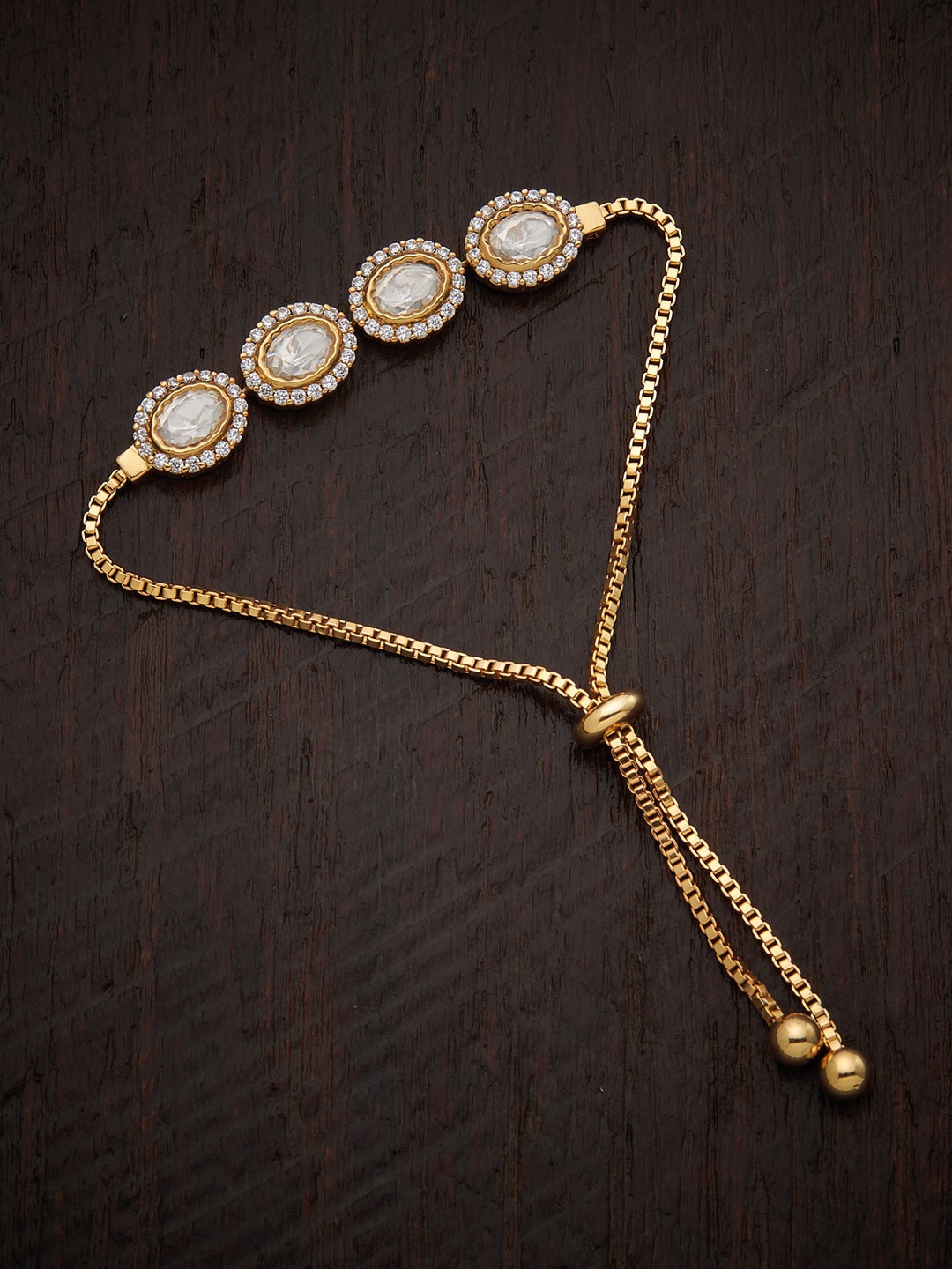 Kushal's Fashion Jewellery Women Gold-Toned & White Cubic Zirconia Gold-Plated Wraparound Bracelet
Kushal's Fashion Jewellery Women Gold-Toned & White Cubic Zirconia Gold-Plated Wraparound Bracelet