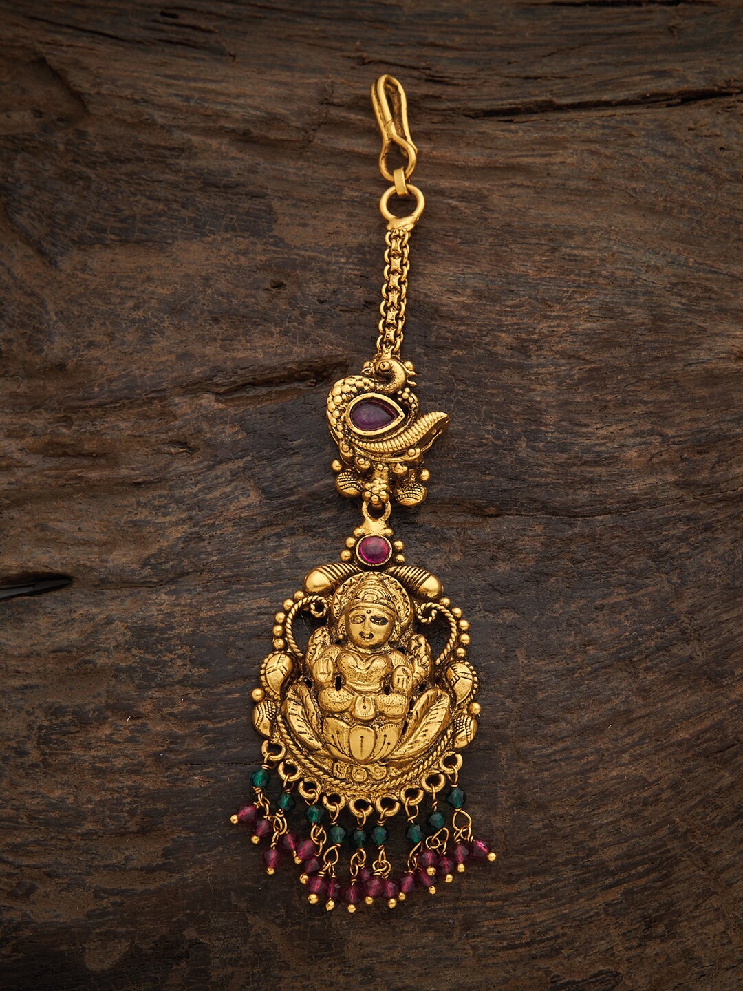 Kushals Fashion Jewellery 92.5 Silver Gold-Toned Red Stone Studded Temple Maang Tikka
Kushals Fashion Jewellery 92.5 Silver Gold-Toned Red Stone Studded Temple Maang Tikka