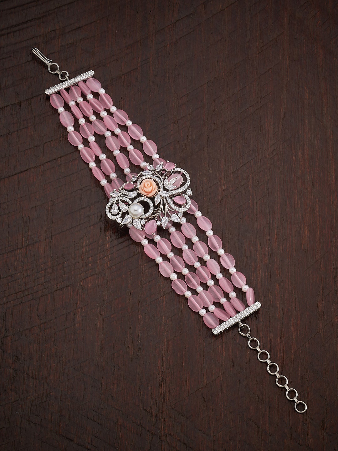 Kushal's Fashion Jewellery Women Silver-Toned & Pink Rhodium-Plated Multistrand Bracelet
Kushal's Fashion Jewellery Women Silver-Toned & Pink Rhodium-Plated Multistrand Bracelet