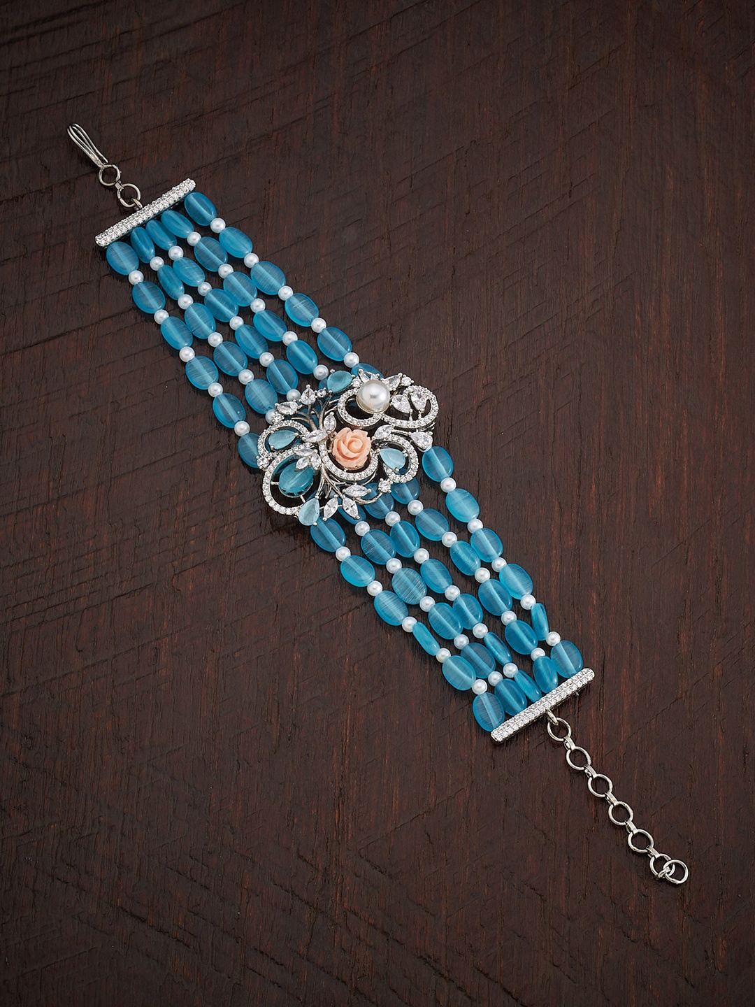 Kushal's Fashion Jewellery Women Blue & White Cubic Zirconia Rhodium-Plated Multistrand Bracelet
Kushal's Fashion Jewellery Women Blue & White Cubic Zirconia Rhodium-Plated Multistrand Bracelet