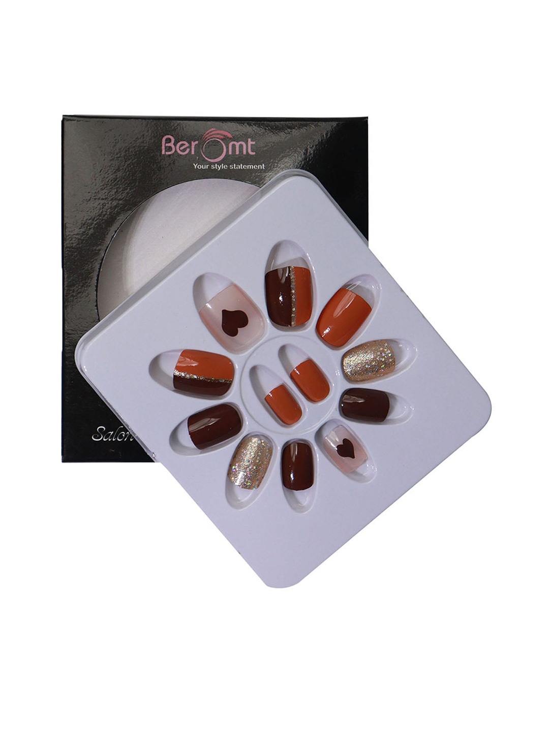 BEROMT 12 Pcs Long-Lasting Reusable Lightweight Salon Finish Press on Nail Tips- Shade 731, Orange
BEROMT 12 Pcs Long-Lasting Reusable Lightweight Salon Finish Press on Nail Tips- Shade 731, Orange