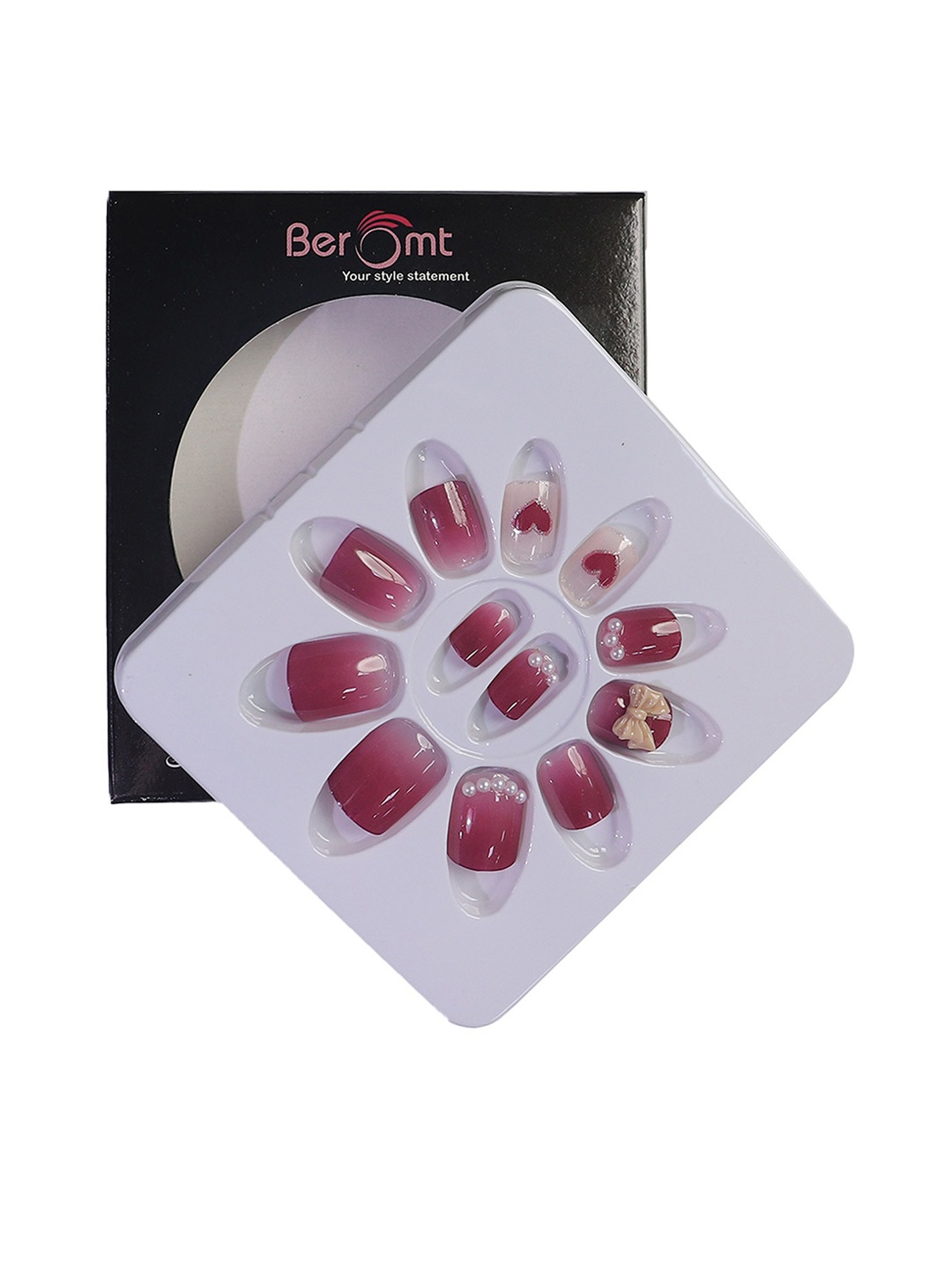 BEROMT 12 Pcs Long-Lasting Reusable Lightweight Salon Finish Press on Nail Tips - 762, Pink
BEROMT 12 Pcs Long-Lasting Reusable Lightweight Salon Finish Press on Nail Tips - 762, Pink