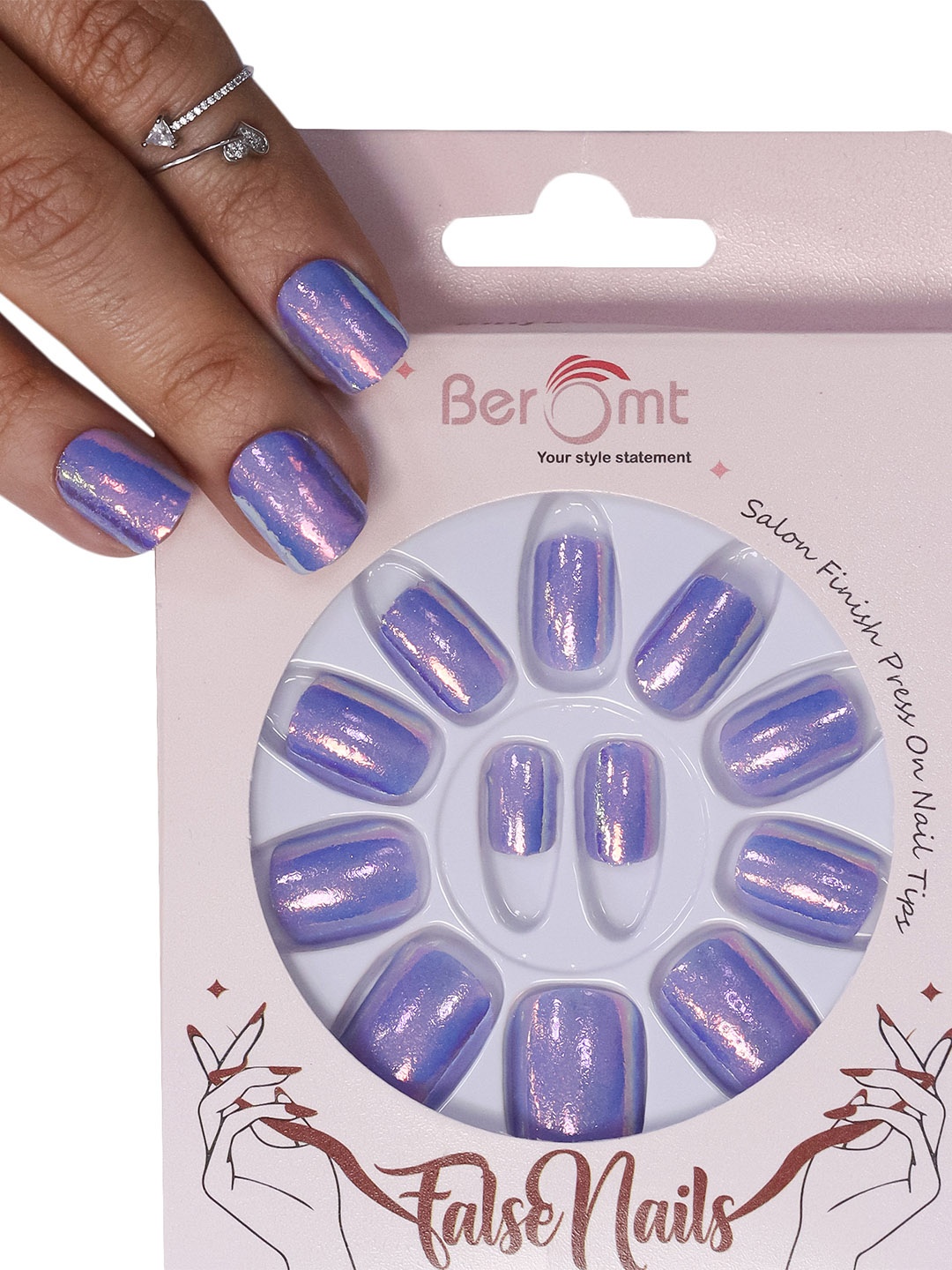 BEROMT 12 Pcs Long-Lasting Reusable Lightweight Salon Finish Press on Nail Tips-601, Lavender
BEROMT 12 Pcs Long-Lasting Reusable Lightweight Salon Finish Press on Nail Tips-601, Lavender