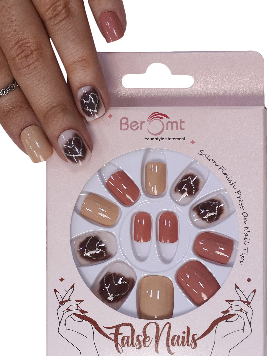 BEROMT Long-Lasting Reusable Lightweight Salon Finish Press on Nail Tips - Shade 625, Peach
BEROMT Long-Lasting Reusable Lightweight Salon Finish Press on Nail Tips - Shade 625, Peach