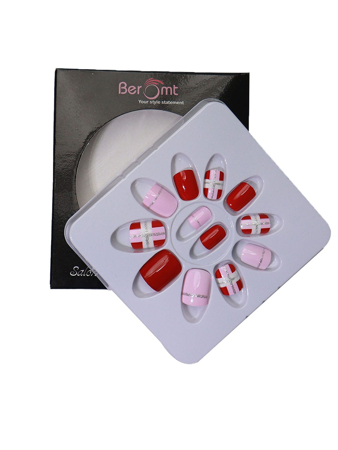 BEROMT 12 Pcs Long-Lasting Reusable Lightweight Salon Finish Press on Nail Tips- Shade 733, Red
BEROMT 12 Pcs Long-Lasting Reusable Lightweight Salon Finish Press on Nail Tips- Shade 733, Red