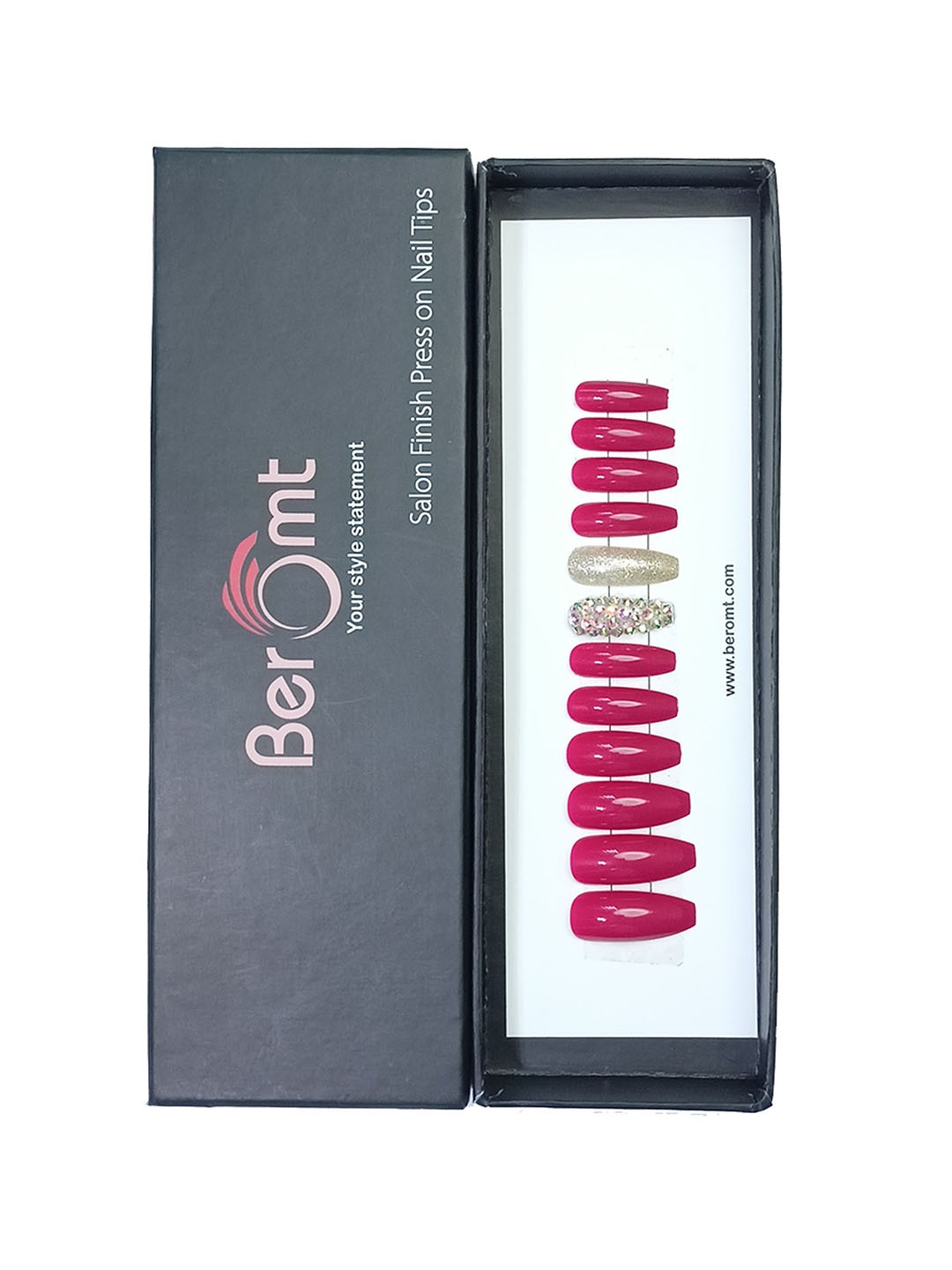 BEROMT Salon Finish Bridal & Party Press-On False Nail Tips Kit - Shade 659, Magenta
BEROMT Salon Finish Bridal & Party Press-On False Nail Tips Kit - Shade 659, Magenta