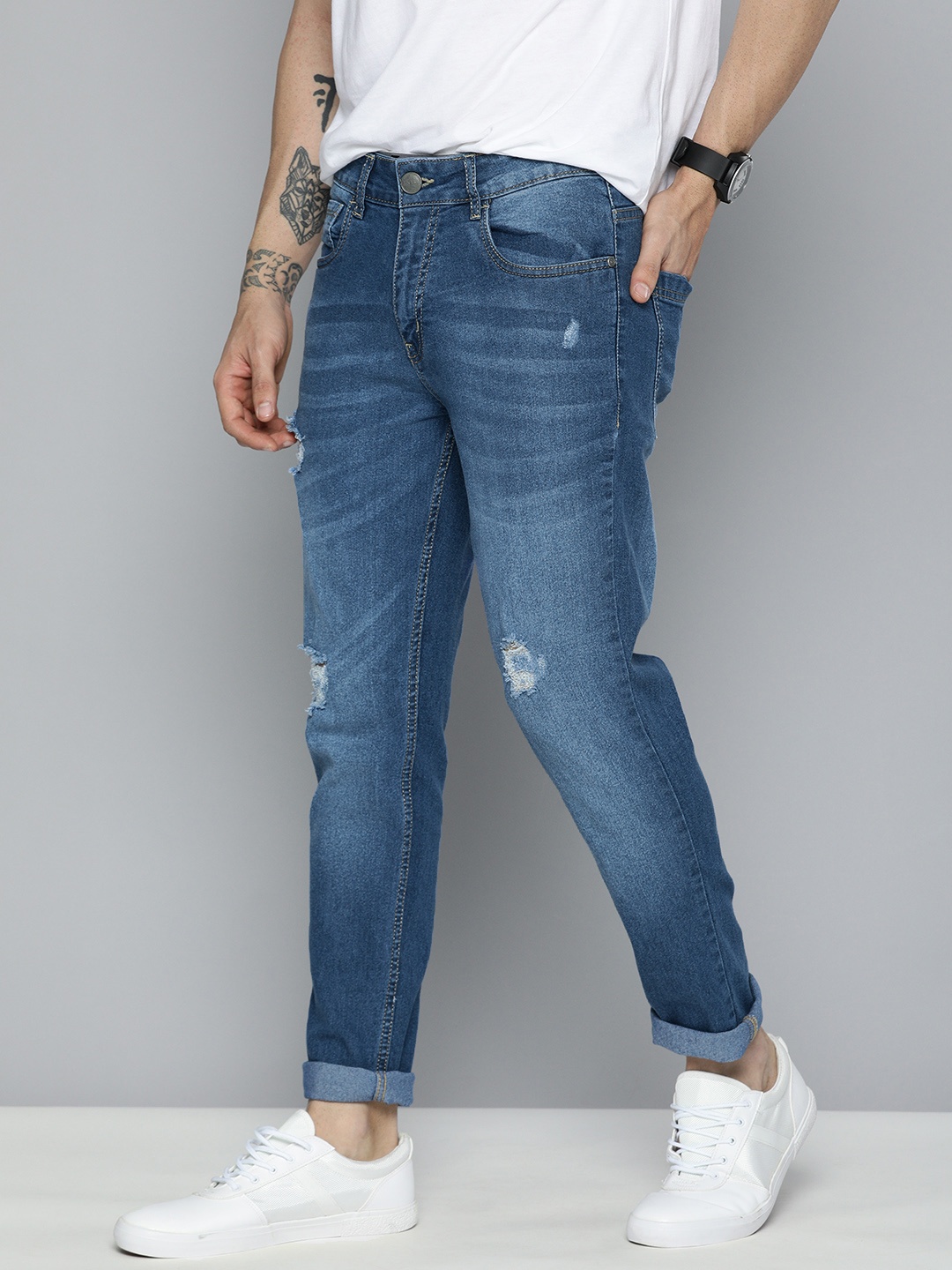 Mast & Harbour Men Blue Mildly Distressed Light Fade Slim Fit Stretchable Casual Jeans
Mast & Harbour Men Blue Mildly Distressed Light Fade Slim Fit Stretchable Casual Jeans