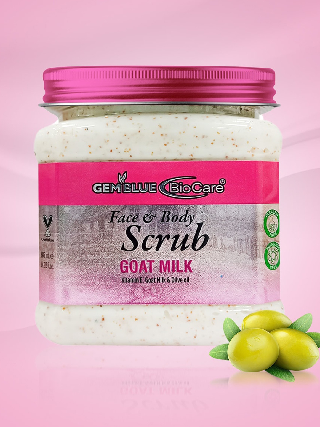 GEMBLUE BioCare Paraben Free Goal Milk Face & Body Scrub with Vitamin E - 385 ml, Pink
GEMBLUE BioCare Paraben Free Goal Milk Face & Body Scrub with Vitamin E - 385 ml, Pink