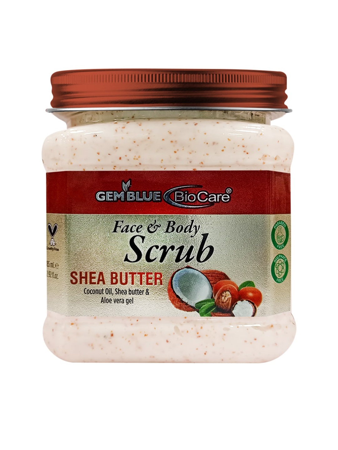 GEMBLUE BioCare Paraben Free Shea Butter Face & Body Scrub with Coconut Oil - 385 ml, Maroon
GEMBLUE BioCare Paraben Free Shea Butter Face & Body Scrub with Coconut Oil - 385 ml, Maroon