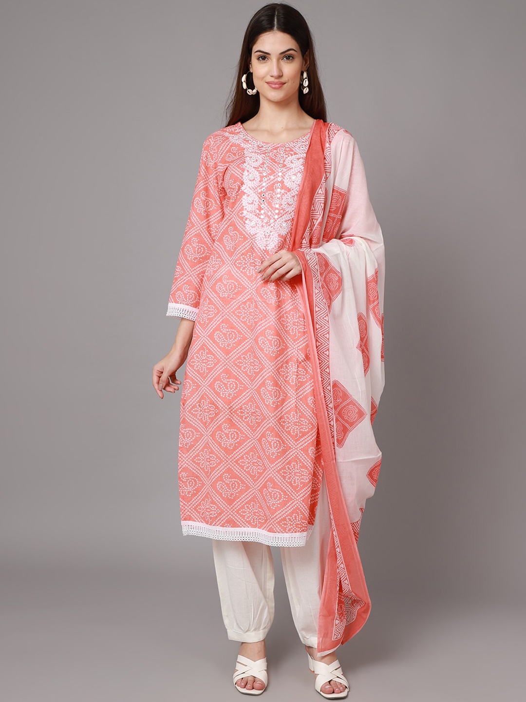 ANAISA Women Pink Ethnic Motifs Embroidered Mirror Work Pure Cotton Kurti with Salwar & With Dupatta
ANAISA Women Pink Ethnic Motifs Embroidered Mirror Work Pure Cotton Kurti with Salwar & With Dupatta
