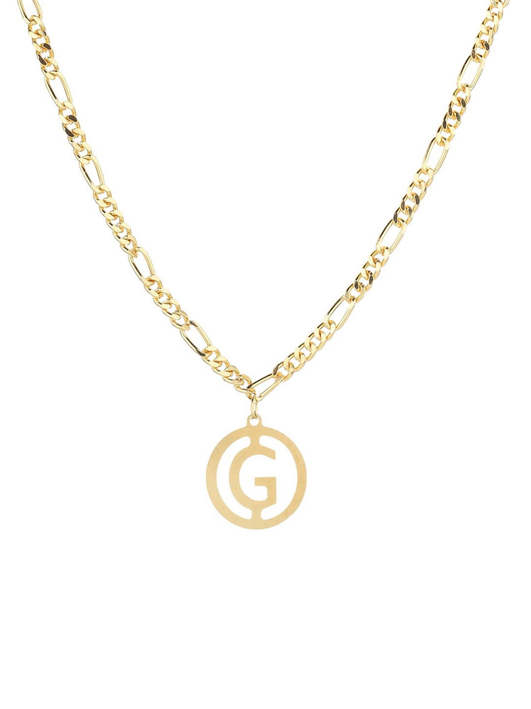 Goldnera Men Gold-Plated Alphabet G Pendant