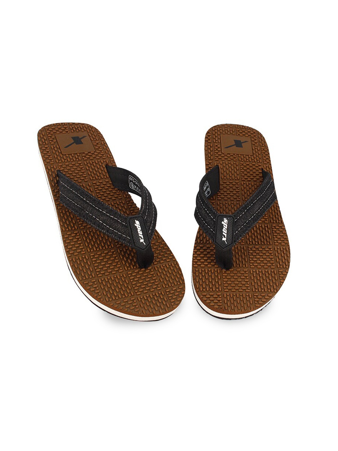 Sparx Men Brown & White Thong Flip-Flops