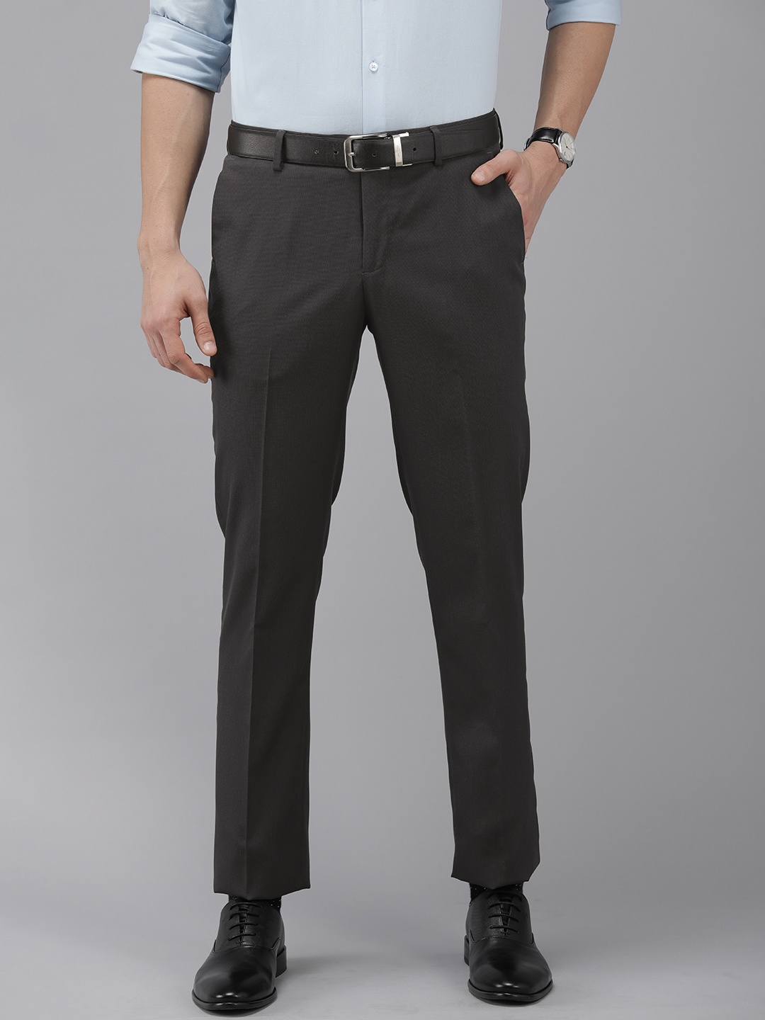 Arrow Men Dark Grey Self Design Textured Mid-Rise Tailored Fit Formal Trousers
Arrow Men Dark Grey Self Design Textured Mid-Rise Tailored Fit Formal Trousers