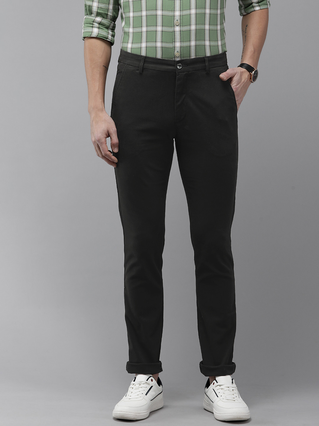 Arrow Sport Men Skinny Fit Low-Rise Smart Casual Trousers, Black
Arrow Sport Men Skinny Fit Low-Rise Smart Casual Trousers, Black