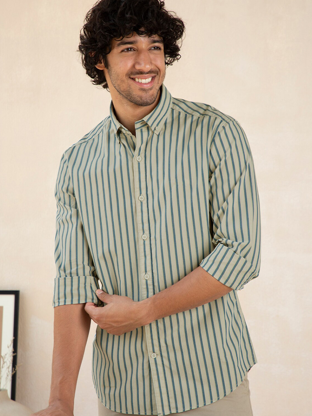 Andamen Men Blue Classic Striped Casual Shirt 
Andamen Men Blue Classic Striped Casual Shirt